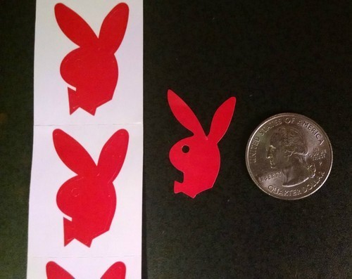 ~~~100~~~ BUNNY TANNING BODY STICKERS RED With BOW TIE Faces Left