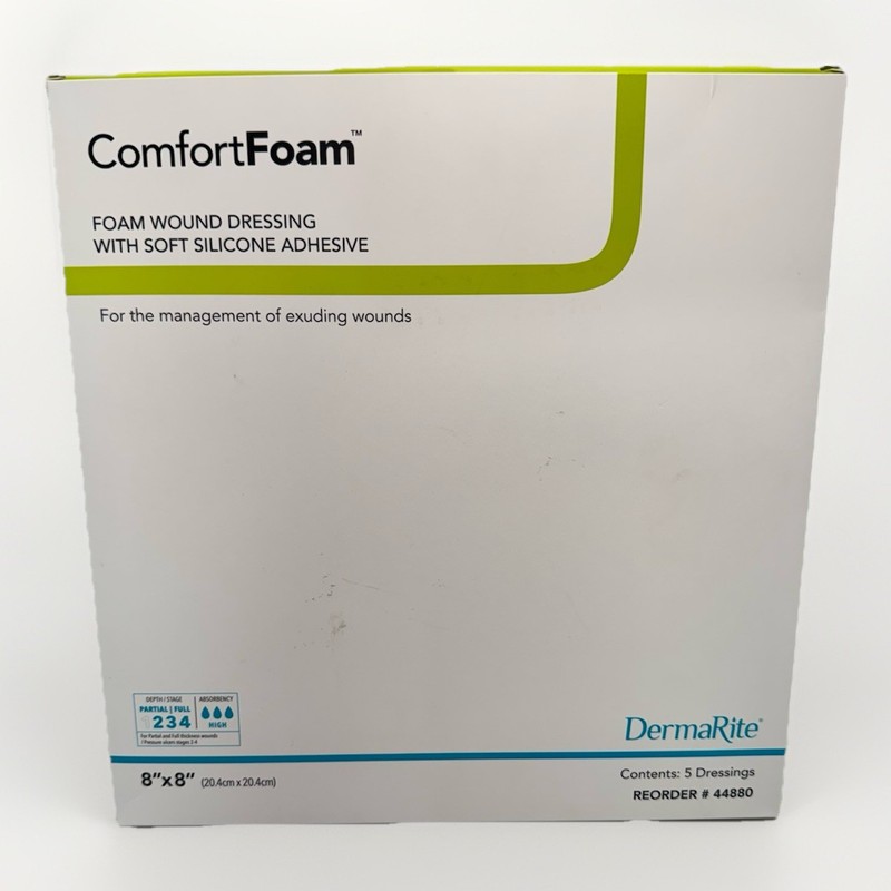 ComfortFoam Foam Dressing 8 x 8″ Square Polyurethane Foam 44880 5 per Box