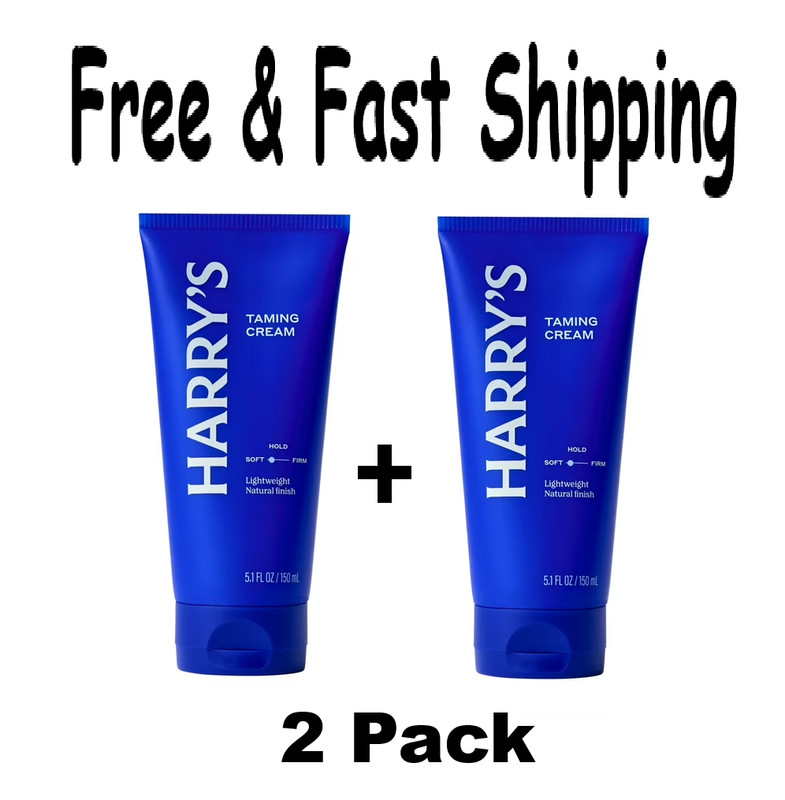(2 pack) Harry’s Men’s Taming Hair Cream, Soft Hold with Natural Finish
