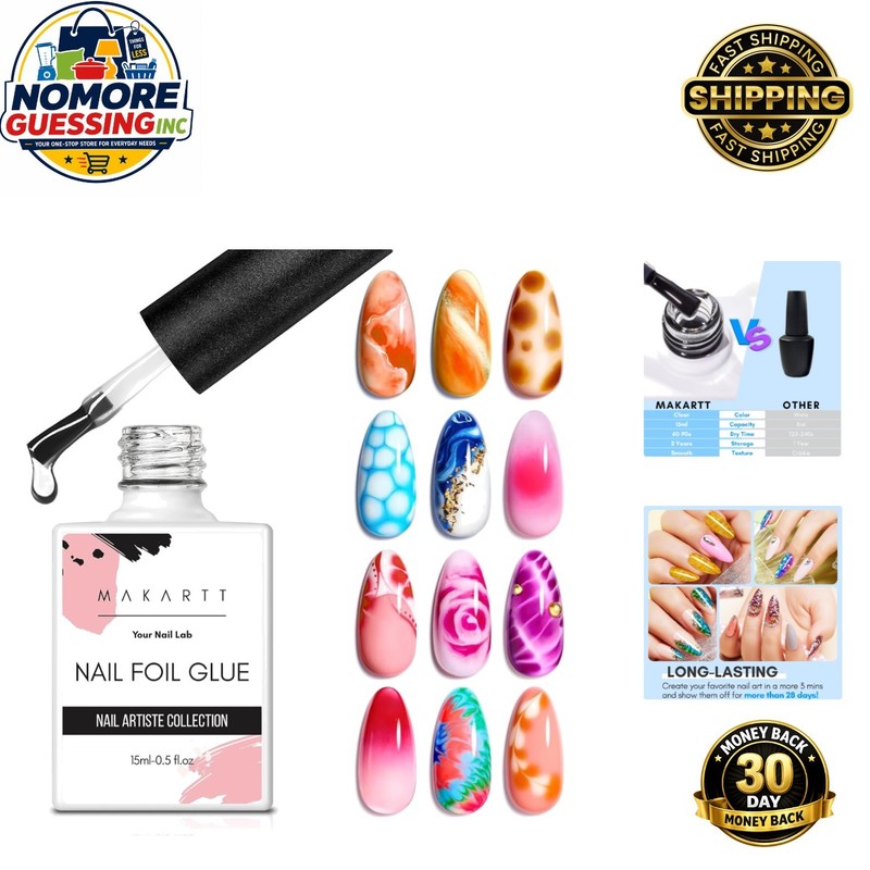 Luxury Nail Art Foil Glue Gel 15ML – Perfect Adhesion for Glamorous Designs