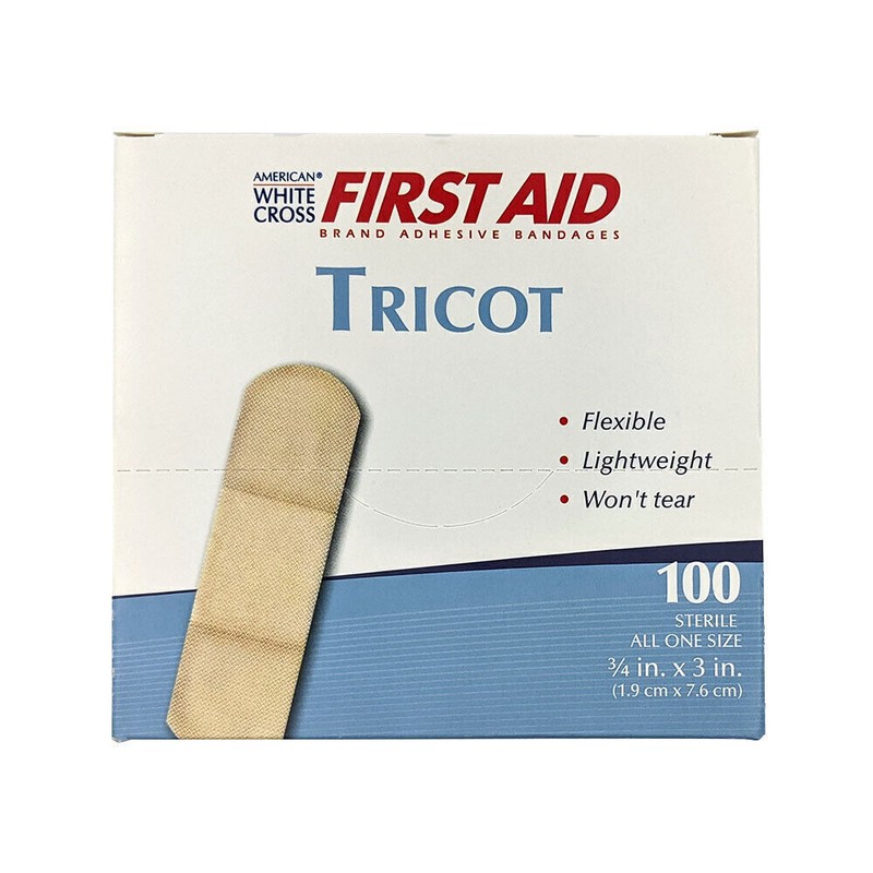 3/4″ x 3″ Strip Tricot Bandages Sterile – Flexible 100/Box (4 Boxes) MS-27210