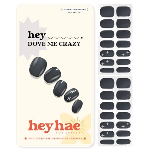 Semi Cured Gel Nail Strips | No LED Lamp Needed | Fall, Gray, Solid | Easy gallery