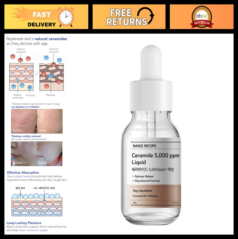 High-Potency Ceramide Concentrate – Hydrating Moisturizer Enhancer, 41ml