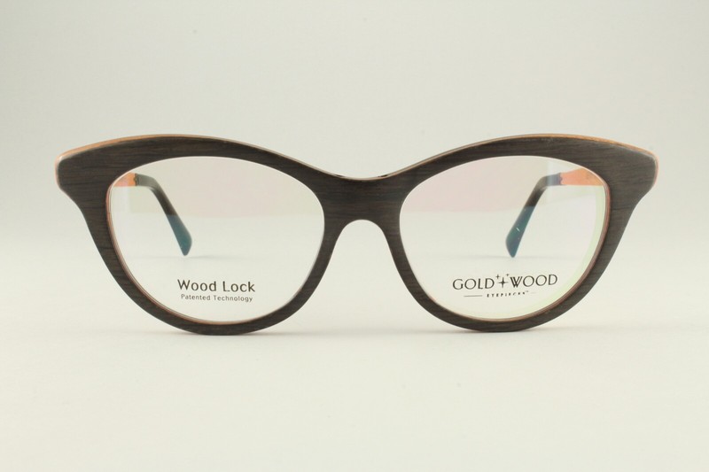 Rare Authentic Gold & Wood EPI 01 Brown Orange 51mm Frames Glasses Luxembourg