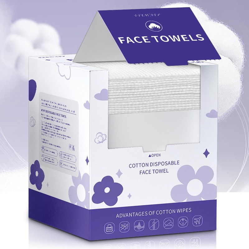 Face Towels, Disposable Face Towelette, Makeup Remover Dry Wipes 50 Count, So…