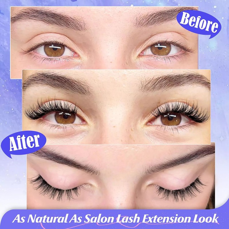 Reusable Natural Magnetic Eyelashes with Applicator No Glue Needed Lashes Kit US gallery