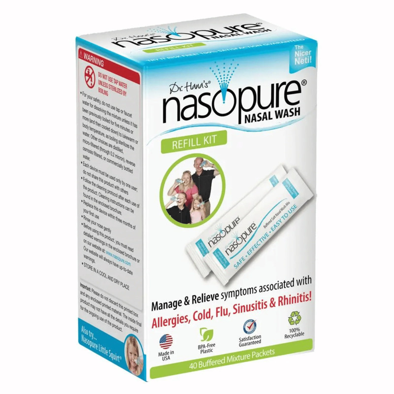 Dr Hana’s Nasopure Nasal Wash Refill Kit 40 Buffered Mixture Packets BB 09/2029