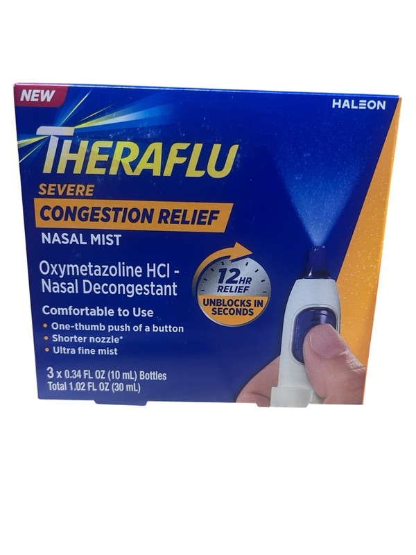 Theraflu Severe Congestion Relief Nasal Mist 3 Pack 0.34oz Each Lot of 3 gallery