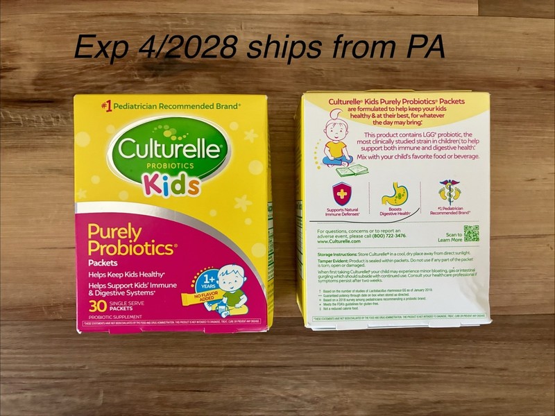 Culturelle Probiotics Kids 30 count No Flavor Packets Exp 4/2028 PA Ship NEW NIB