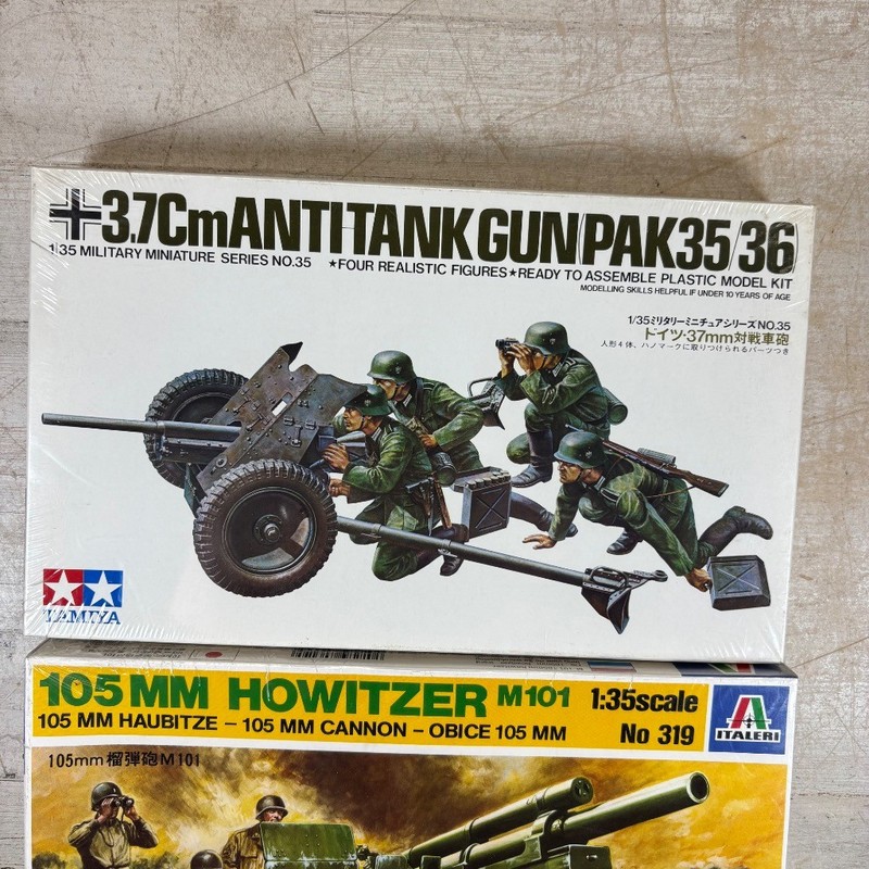 Tamiya 3.7cm Anti-Tank Gun PAK35/36 & Italeri 105mm Howitzer M101 1:35 Model gallery