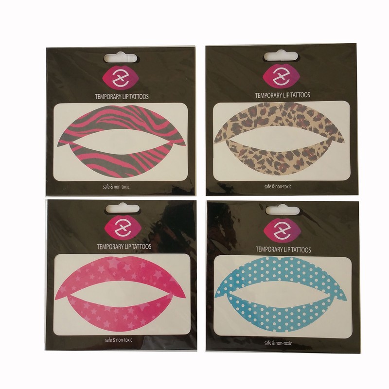 4 Pcs Assorted Lip Tattoo Sticker Art Lady Party Fancy Safe Stickers gallery