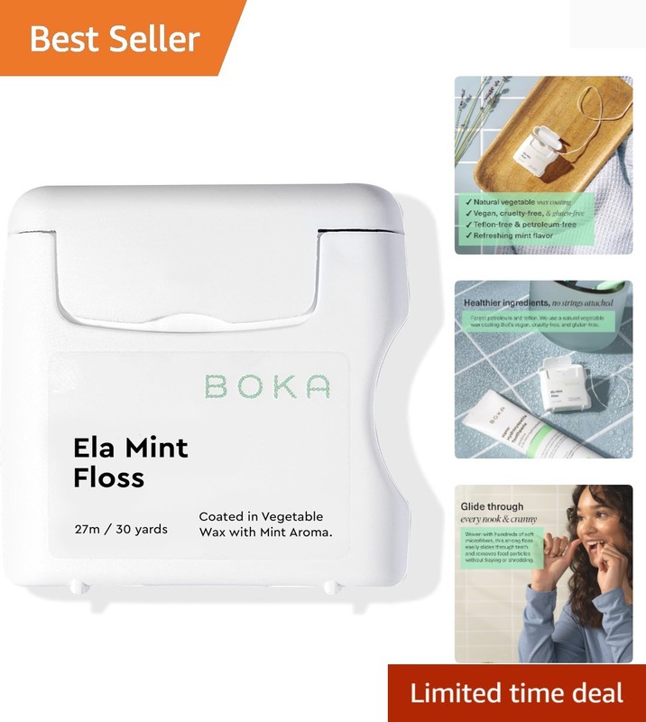 Ela Mint Expandable Woven Dental Floss, Made from Plant-Based Vegetable Wax, …