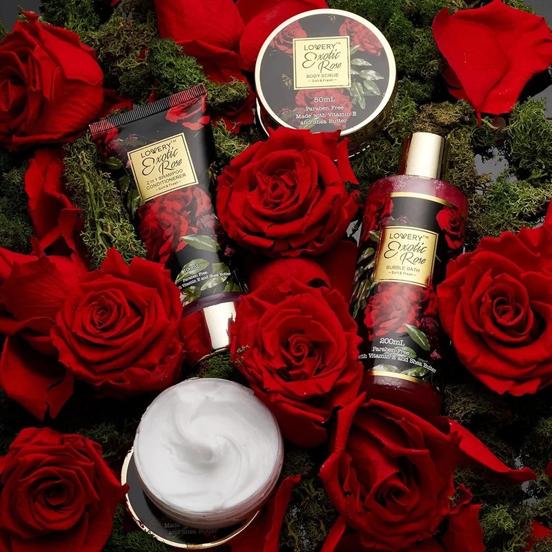 Valentine’s Day Exotic Rose Bath & Body Gift Basket for Her – Spa Set for Women gallery