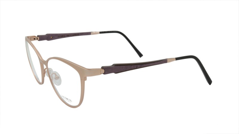 GOLD&WOOD Eyeglasses Frame Wood Metal Acetate Luxembourg Made MARYLIN 01 02 gallery