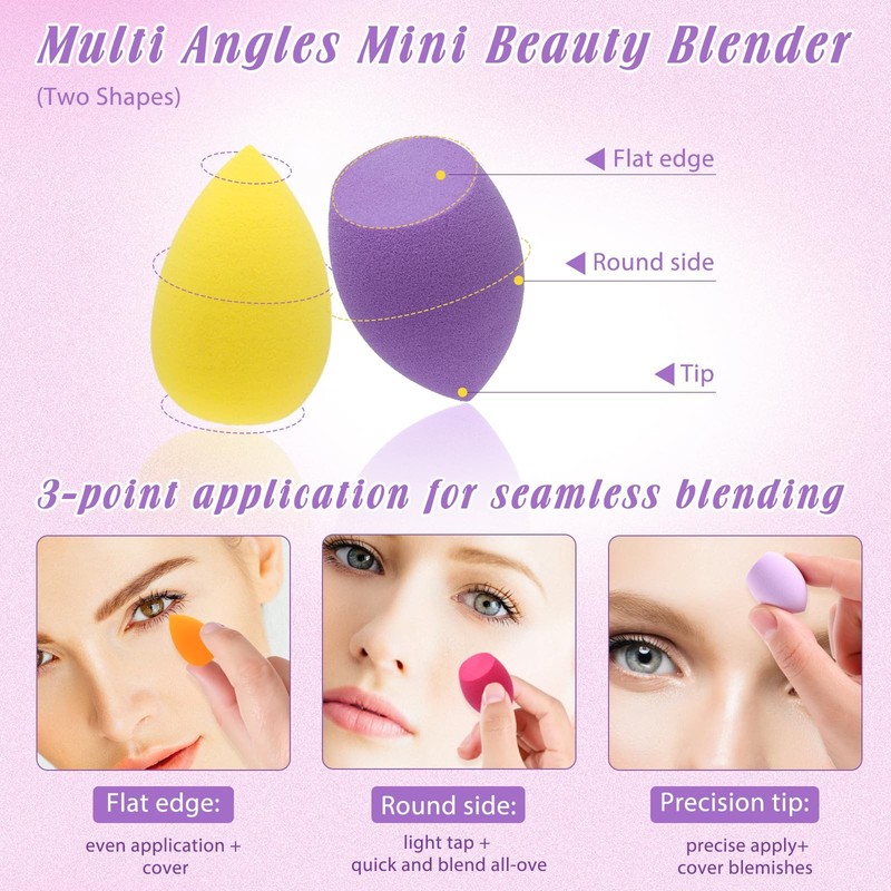 Catcan 50 PCS Mini Makeup Sponge Set, 40Pcs 1 Count (Pack of 50), [RANDOM] gallery
