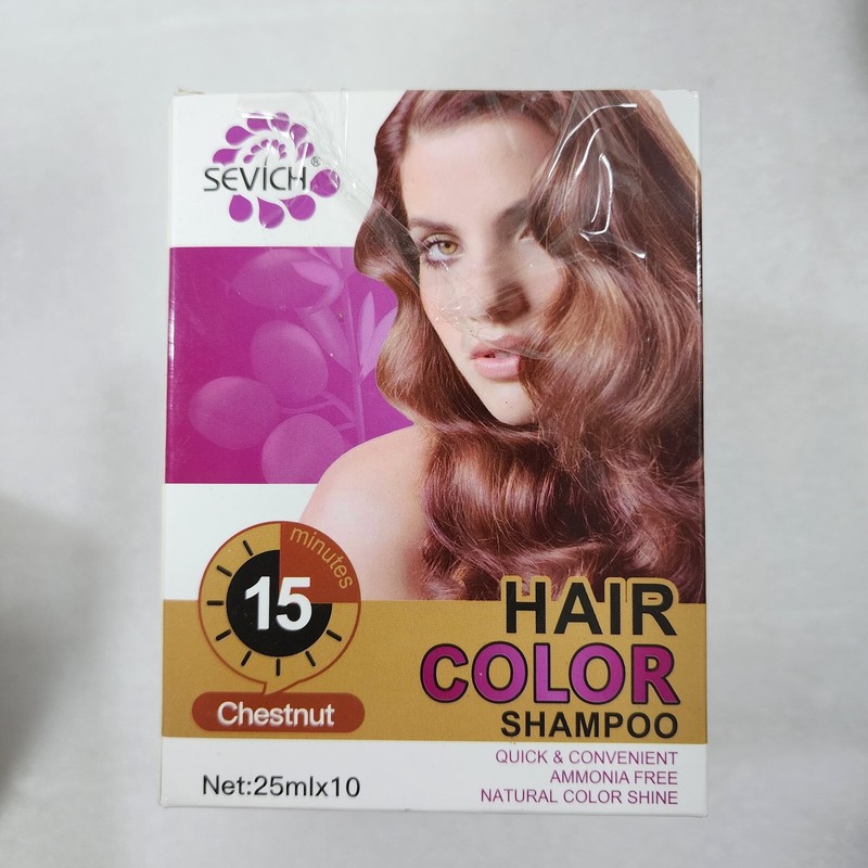 SEVICH Hair Color Shampoo 15 Minutes Instantly Hair Color Dye Chestnut - 2 Boxes gallery