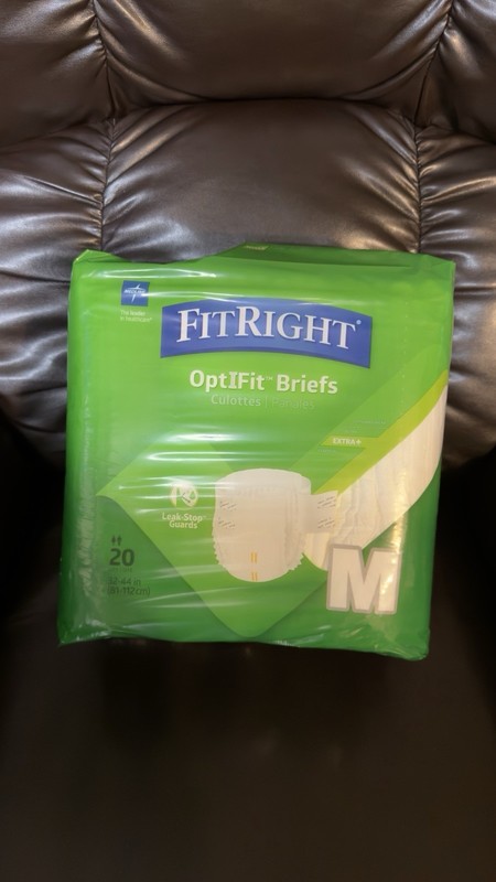 Medline FitRight OptiFit Incontinence Briefs M Extra+ 20 Ct White Disposable