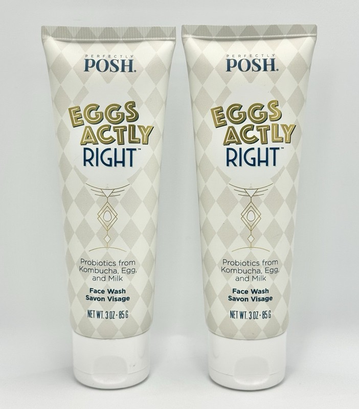 Perfectly Posh Eggs Actly Right Face Wash 3 oz. (2 Pack) New Sealed HTF
