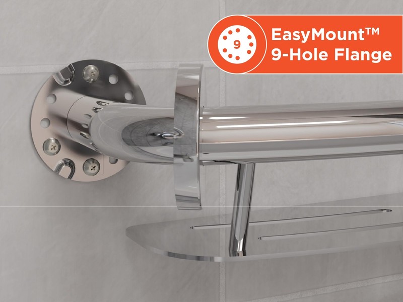 Plus 2-in-1 Shampoo Shelf and Decorative Grab Bar (16 Inch) ADA Compliant gallery
