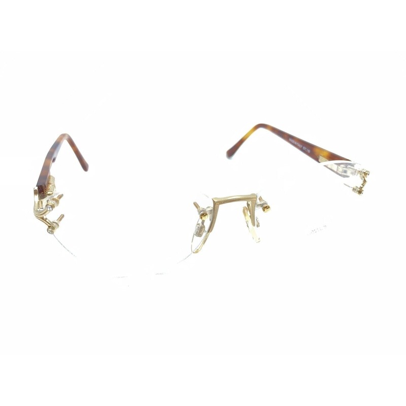 Filos NEW Vintage 6503 2H01 Gold Brown Rimless Eyeglasses Frames 57-16 130 Italy