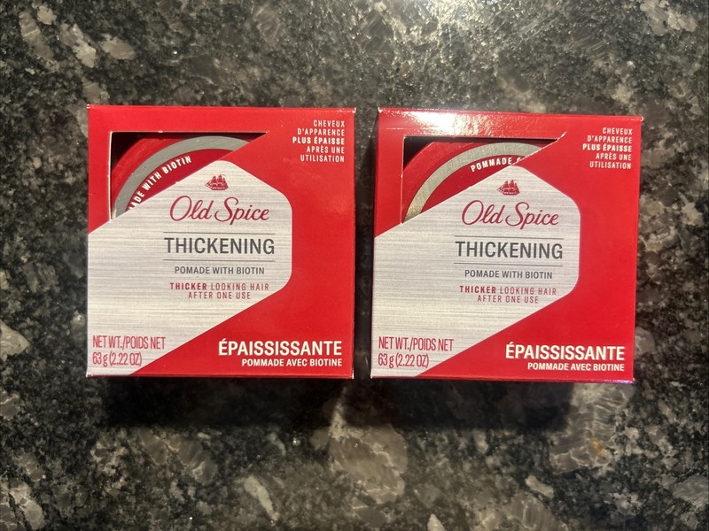 2 Old Spice THICKENING POMADE WITH BIOTIN (2.22 oz each)