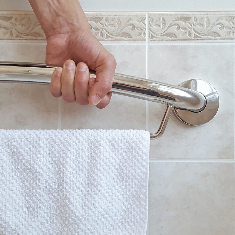 Plus 2-in-1 Towel Bar and Grab Bar, 24 inch | ADA Compliant Handicap Bathroom... gallery