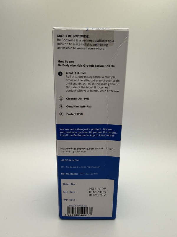 Be Bodywise Hair Growth Serum Roll-On Rosemary Redensyl Anagain 1.69 fl oz - New gallery