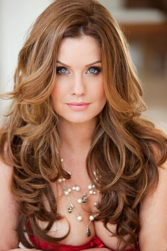 Human Hair New Women's Long Natural Light Brown Blond Wavy Full Wig 24 Inch gallery