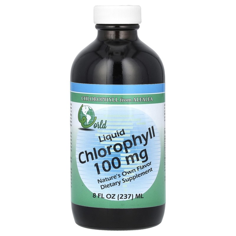 World Organic Chlorophyll Liquid 100mg, 8 oz liquid
