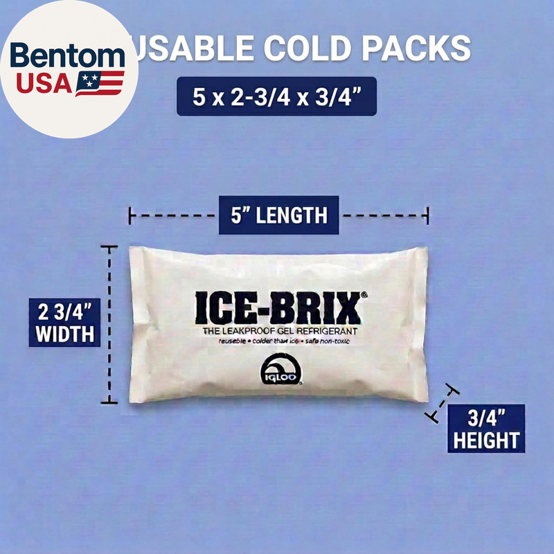 Ice Packs for Shipping 5 X 2 3/4" (96 Pack Bulk) Food-Safe Reusable Refrigerant gallery