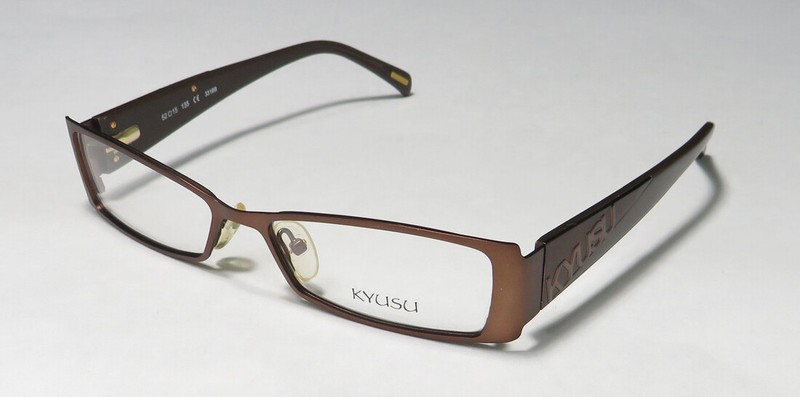 KYUSU 1001 BROWN LOGO GENUINE DISTINCT MODERN OPHTHALMIC DESIGNER HOT EYEGLASSES