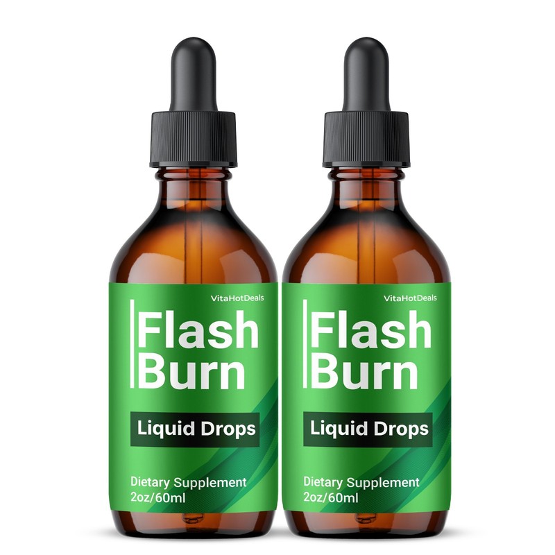 FlashBurn Drops Supplement, Max Strength Flash Burn Liquid formula (2 Pack)