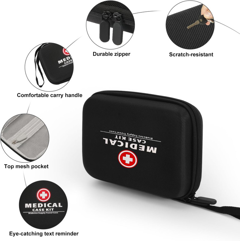 Hard Diabetes Travel Case for Accu-Chek/One Touch, Glucose Monitor Case for Care gallery
