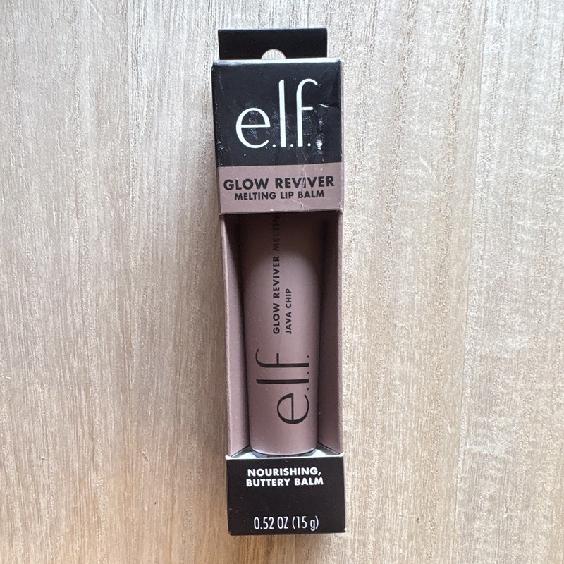 e.l.f. Glow Reviver Melting Lip Balm Java Chip Brown Vegan Cruelty-Free 0.52oz