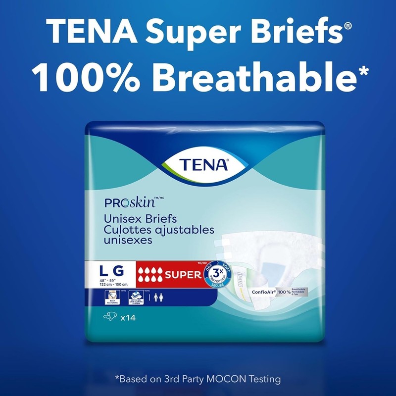 TENA ProSkin Unisex Adult Diapers with Tabs,Maximum Absorbency,Medium-*56 Ripped gallery