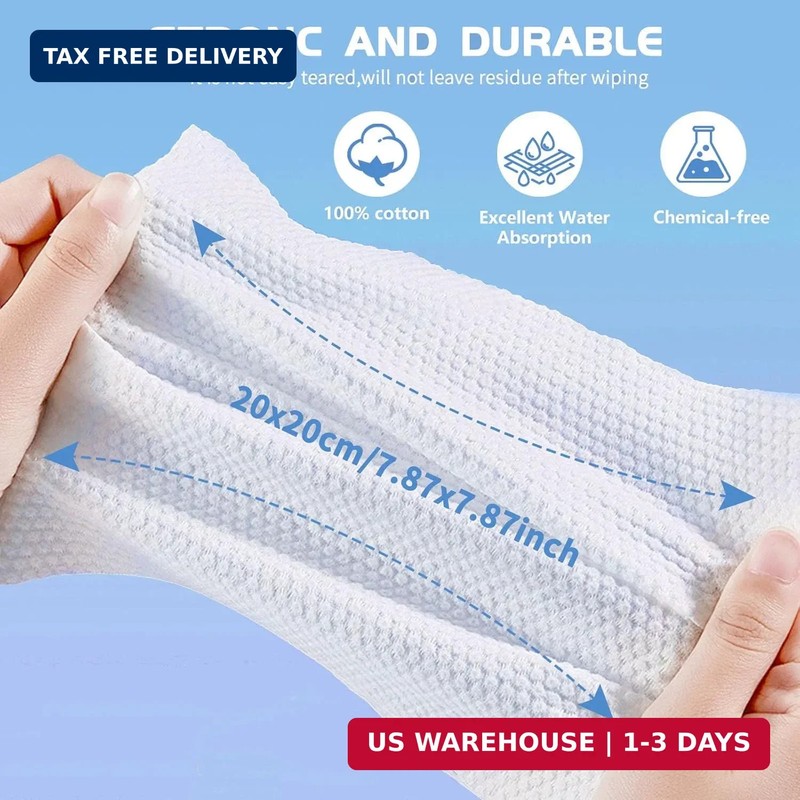 Cotton Facial Dry Wipes 100 Count, Deeply Cleansing Disposable Face Towel Wash C gallery