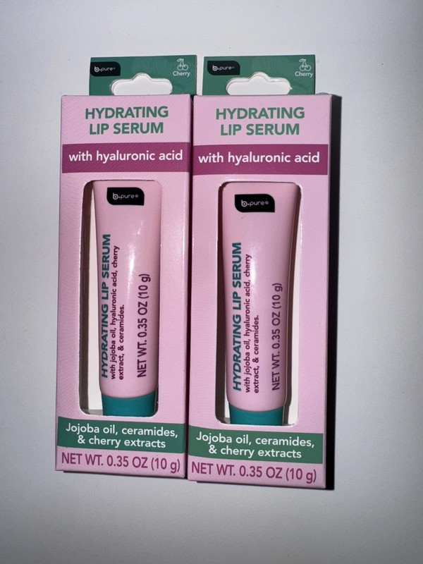 B Pure Hydrating Lip Serum Cherry Extracts Jojoba Oil Ceramides Hyaluronic Acid