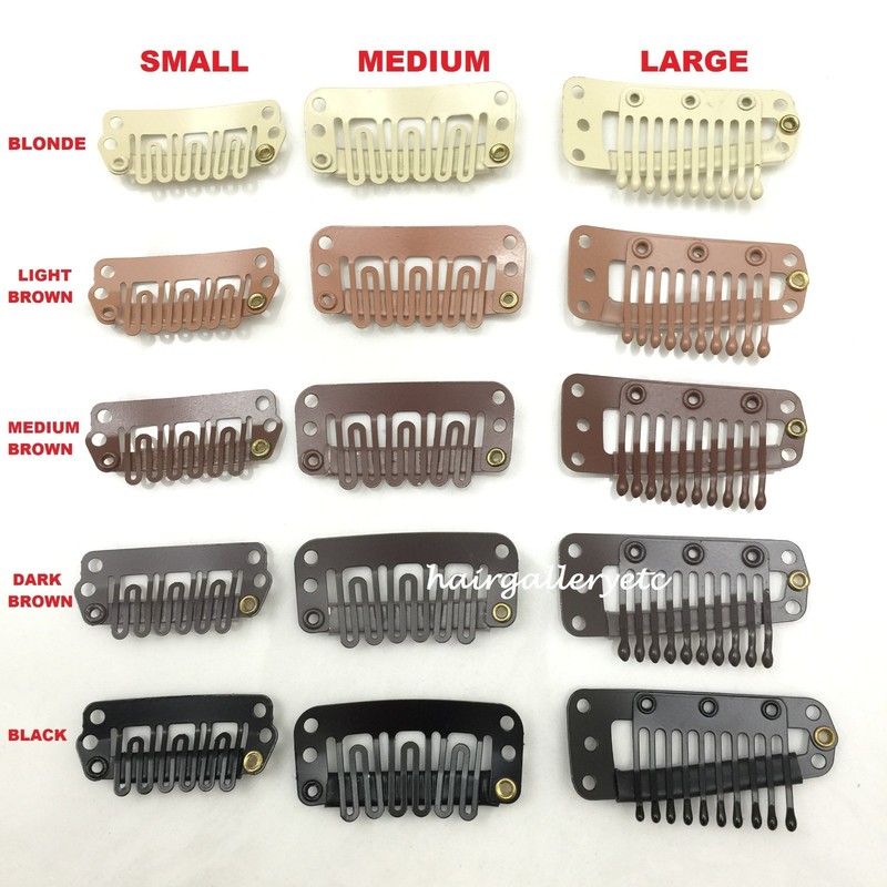 QUALITY SM MD LG HAIR EXTENSION CLIPS SNAP WIG CLIPS FOR TOUPEES HAIR PIECES