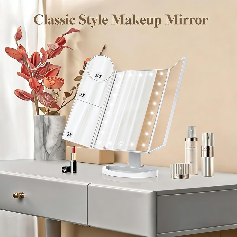 HUONUL Makeup Mirror with Lights Best Mother's Day Gift1X/2X/3X/10X Magnificatio gallery