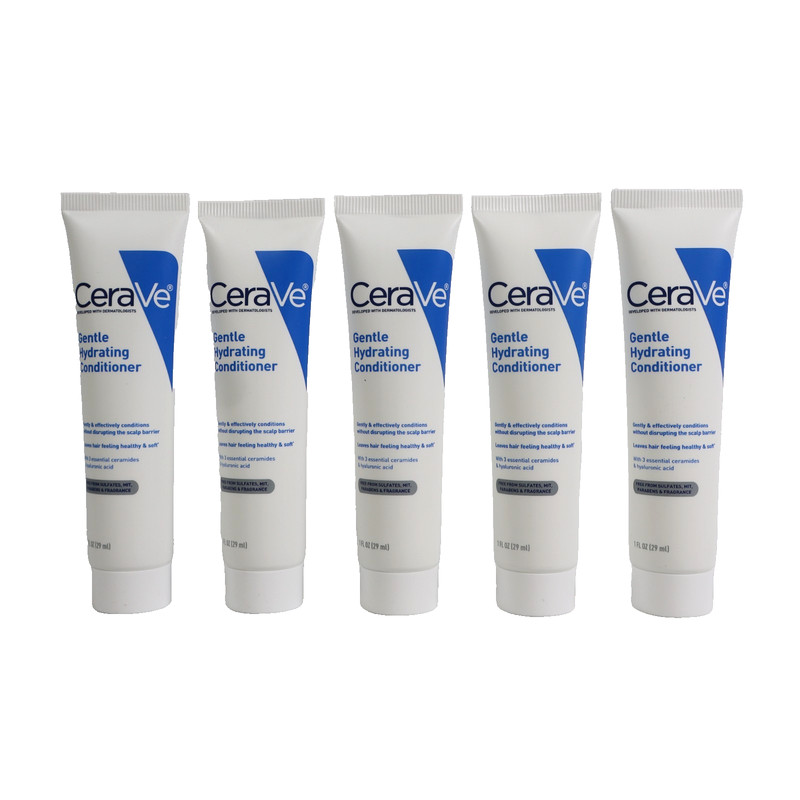 5 PACK Cerave Gentle Hydrating Conditioner, Travel Size 1 fl oz Each
