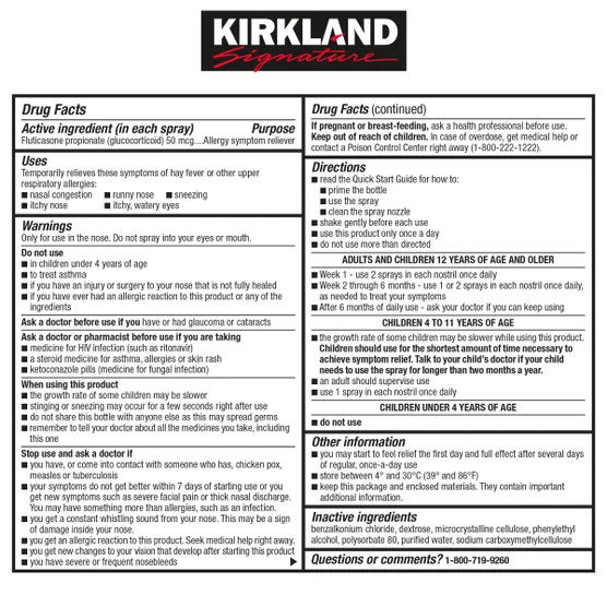 Kirkland Signature Aller-Flo 50mcg Allergy Spray, 720 Units, Compare to Flonase gallery
