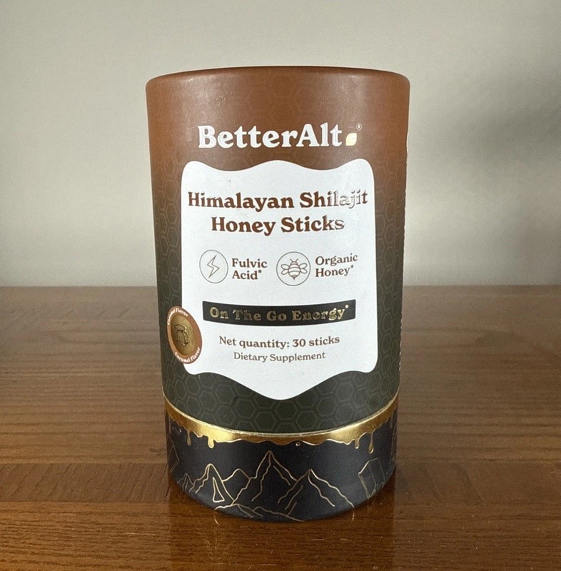 NEW & SEALED Caramel BetterAlt Gold Himalayan Shilajit Honey Sticks 30ct Sealed