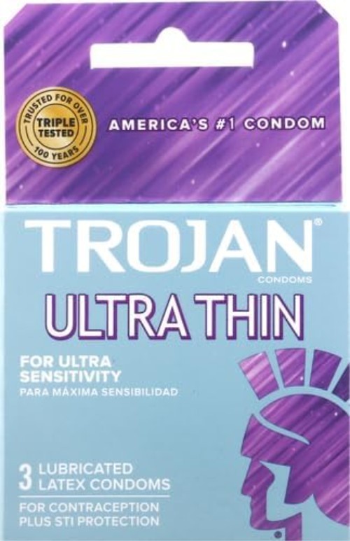 Ultra Thin Lubricated Condoms - Trojan Sensitivity 3 Pack for Enhanced Sensation gallery
