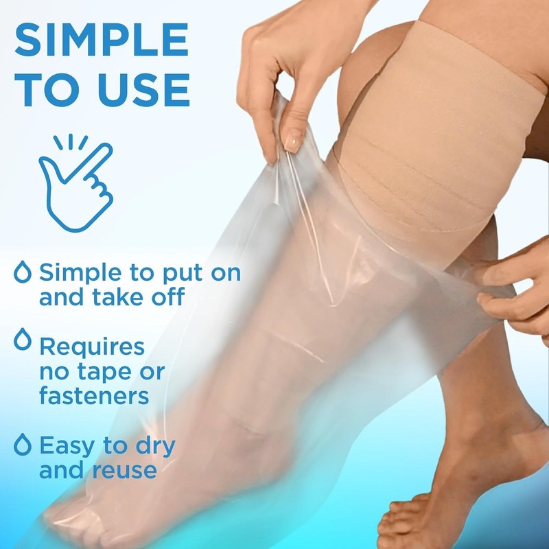 Adult Half Leg Cast Protector - Lightweight Waterproof Cover for Showers gallery