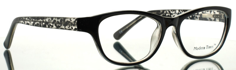 MODERN TIMES Festival Black Womens Semi Cat Eye Eyeglasses 52-17-135 B:36 gallery