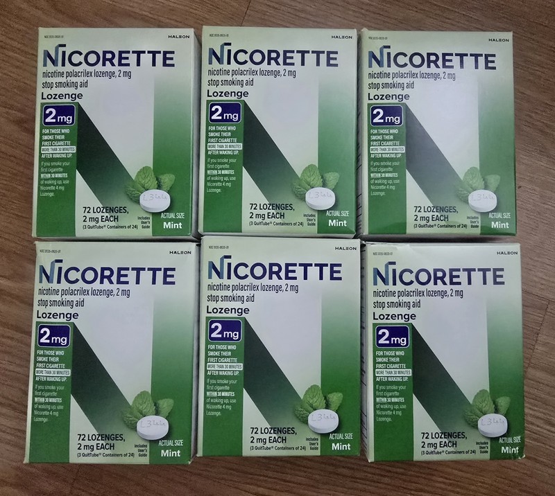 6 Boxes Nicorette Nicotine Lozenge Stop Smoking 2mg Mint (Total 432 Pieces)