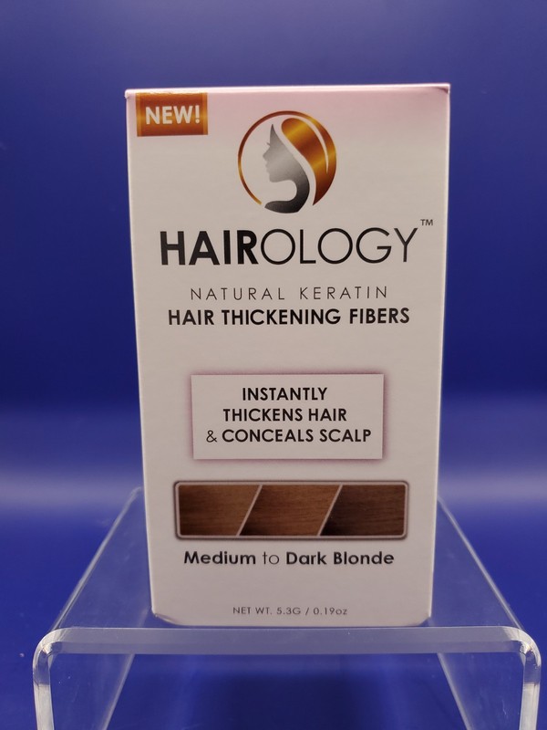 Hairology Natural Keratin Hair Thickening Fibers Medium to Dark Blonde 0.19oz