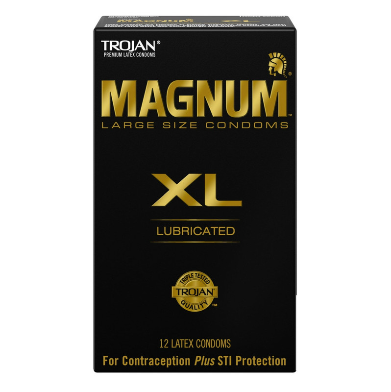 Trojan Magnum XL Large Size Lubricated Condoms | 12 Count Premium Latex