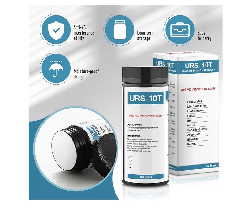 URS-10T Urine Test Strips 10 Parameters CE 100 Strips Exp 07-20-2027 gallery