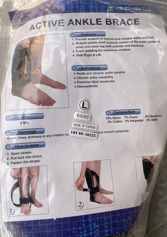 lot of 2 Active anckle brace fda ce iso for the right foot and the left foot